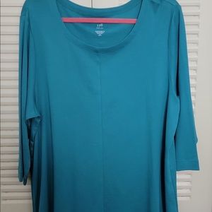 J Jill Womens 3/4 Length Sleeve Top